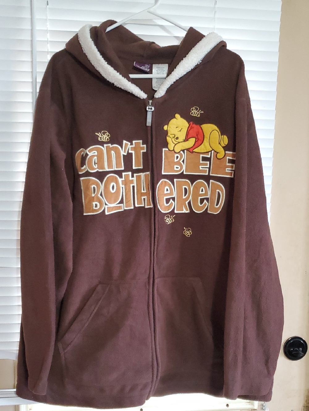 Vintage Wonderful World Of Disney Winnie the Pooh Brown Fleece Hooded Jacket 4x